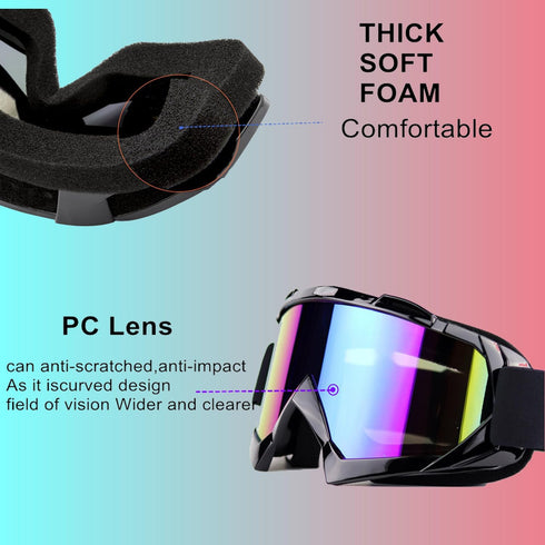 Ski Goggles with Winter Neck Gaiter Face Cover, Snowboard Motorcycle Goggles for Men Women, Skiing Fishing Hiking
