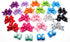 YOY 24 pcs/12 Pairs Adorable Grosgrain Ribbon Pet Dog Hair Bows with Elastic Bands - Grooming Accessories Set