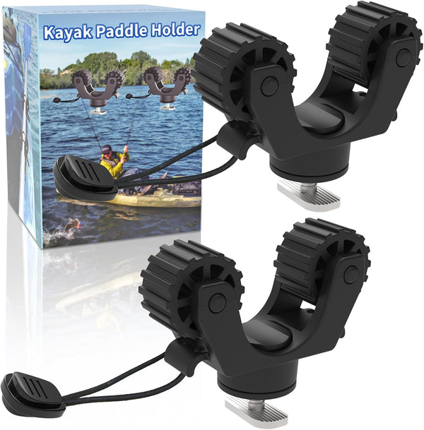 Kayak Paddle Holder, Fishing Net and Poles Holder, Track Mount Accessories for Fishing Kayak, Canoe, Paddle Board