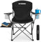 FUNDANGO Folding Camping Chairs for Adults, Oversized Beach Chairs with Table Tray,