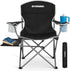 FUNDANGO Folding Camping Chairs for Adults, Oversized Beach Chairs with Table Tray,