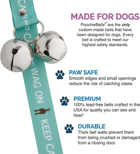 Trainer-Recommended 20 PoochieBells Handcrafted Dog Doorbell for Potty Training Easy & Quick, Doggie-Safe USA-Made Dog