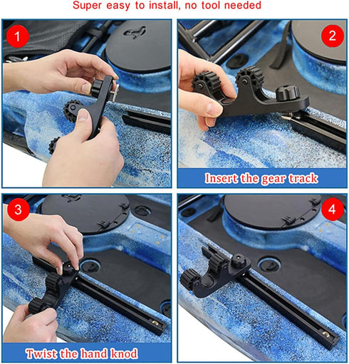 Kayak Paddle Holder Rail Bracket, Standard Paddle Holder, Kayak Track Mount Accessories, Fishing Rod Holder, Rubber Boat