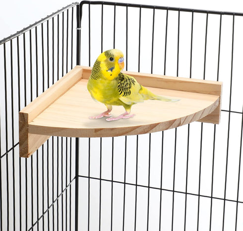 6 (7.1 7.1 Inch,Platform) Wettarn Pcs Bird Perch Platform Bird Corner Parrot Perch Corner Wooden Stand Sector