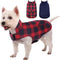 Kuoser Dog Winter Coat, Reversible Jacket, Warm British Style Vest for Small Dogs, Windproof, Red S