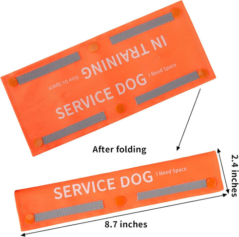 Service Dog Leash Sleeve, "I Need Space" Dog Leash Wrap for Training, Highly Visible Rope Wrap