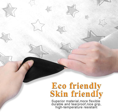 HXshaoye 71x26 inches 1 MM Handdraw Stars Baby Gray nonslip yoga mat for home printed, natural rubber non slip
