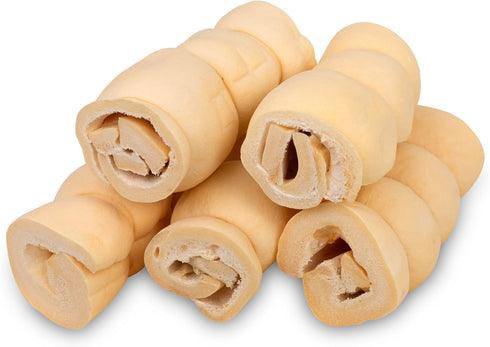 Premium Beef Cheek Rolls for Dogs 10-12" - (5-Pack) Long Lasting, Safe & Natural Rawhide Alternative Chews