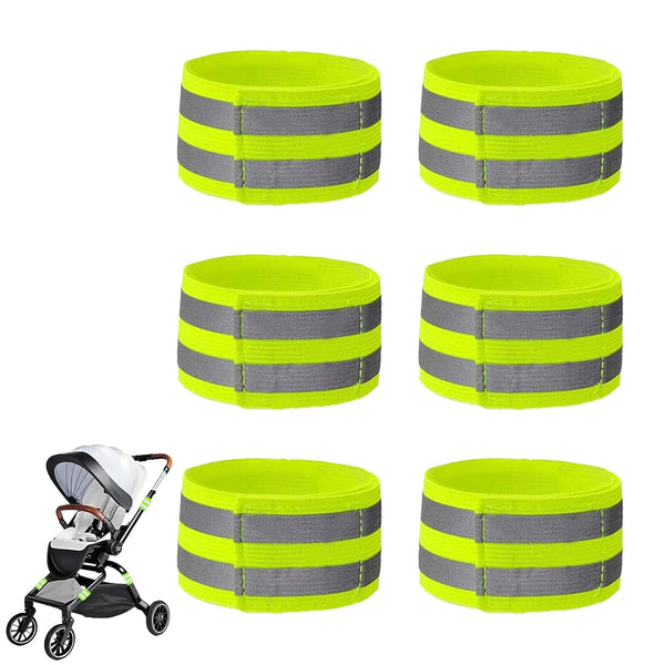6 Pack Reflective Bands for Strollers High Visibility Elastic Reflective Gear Safety