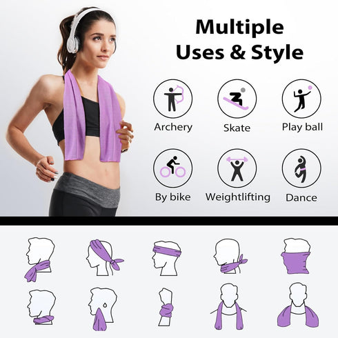 5 Pack Cooling Towels - Gym Towels, Gym Towel for Working Out, Yoga Towel, Quick Dry Towel for Running, Camping