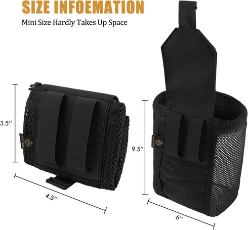 PETAC GEAR Molle Drawstring Dump Pouch, Roll Up Tactical Recovery Tool Pack, EDC Storage Bag