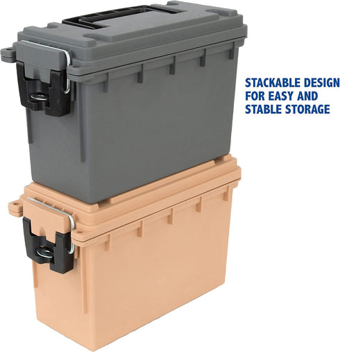 Sheffield 12628 Field Box, Water Resistant Ammo Storage Box, Tamper-Proof Locking Ammo Can, Stackable, Made in The
