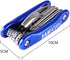 YBEKI Bike Repair Tool Kits - 10 in 1 Bicycle Tool Set with Saddle Bag and Multi-tool Chain Tool (Blue)
