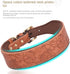 PU Leather Dog Collar with Embossed Print, Adjustable Vintage Fashion for Large, Medium & Small Dogs (M, Red)