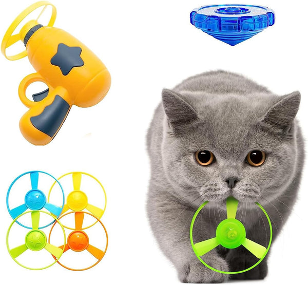 Flying Cat Toy for Indoor Kitten, Interactive Cat Fetch Toy with 1