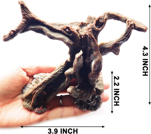 Hermit Crab Climbing Toys Aquarium Decorations Artificial Tree Trunk Ornaments Betta Fish Hideout Caves Reptile Habitat Decor Accessories for Leopards Geckos Lizards by Anranmm
