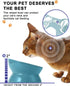 Y YHY Elevated Cat Food Bowl, Ceramic Raised Bowl with Tilt Angle for Cat's Spine Protection, Anti Vomiting Dish (Lake