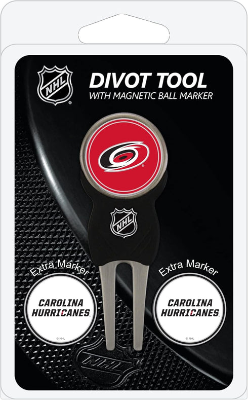 Team Golf NHL Divot Tool Pack with 3 Removable Magnetic Double-Sided Enamel Golf Ball Markers