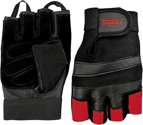 TOROMAX Weight Lifting Gloves Gym Gloves for Training, Fitness, Workout, Crossfit Exercise, Cycling Leather Padded