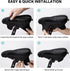 YOUNGDO Bike Seat Cushion with Waterproof Gel Cover, 11.2" x 7.4", Shock Absorbing Cushion for Narrow Bike Seat