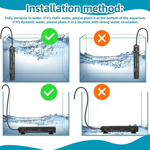 25W Aquarium Heater, Betta Heater for 1-6 Gallon Fish Tank with LED Temperature Display