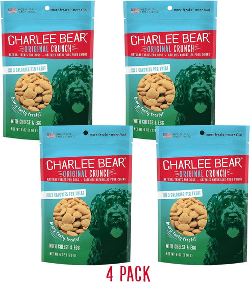 Charlee Bear Dog Treat with Cheese & Egg (4 Pack) - 6 oz Each