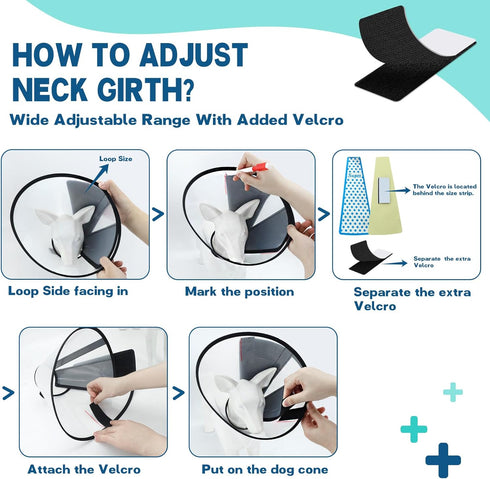 Supet Dog Cone Collar, Adjustable After Surgery, Comfortable Recovery Collar for Large Medium Small Dogs