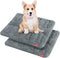 Dog Bed Crate Mat - 2 Pack Soft Plush Dog Bed Pad, Machine Washable Crate Pad, Grey (24" X 18")