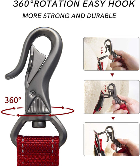 PetiFine 4FT Heavy Duty Dog Leash with Soft Padded Double Handle, Durable Reflective Nylon Walking Lead for All Breeds