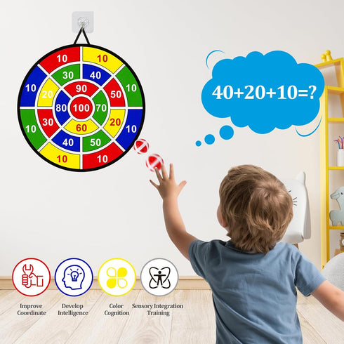 Erpotyl 29'' 12 4 3 4 5 6 7 8 9 10 11 12 Large Dart Board Toys for Kids - Sticky Board with Sticky Balls Darts Indoor
