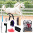 VECKYJL Set, 10Pcs Horse Grooming Kit, Horse Brush Horse Cleaning Kit with Brush, Sweat Scraper, Curry Comb, Hoof Pick