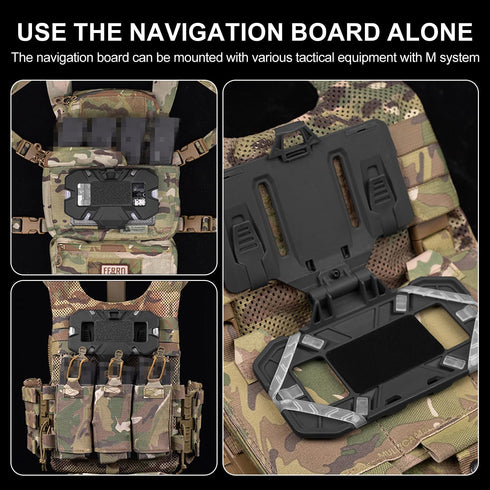 Pack Tactical Phone Chest Mount with Chest Vest Rig Bag Molle Foldable Navigation Universal Phone Holder Board