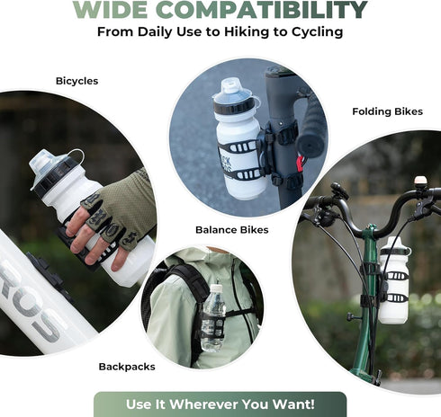 Backpacks, ROCKBROS Magnetic Strap Water Bottle Holder with Quick-Release Button for Road Bikes, Mountain Bikes