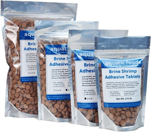 Aquatic Foods Inc. 3/8" x 1/2" Brine Shrimp Glass Sticking Wafers for All Community Fish,