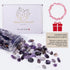 Amethyst Crystal Chips Bulk, Polished Tumbled Aquarium Gravel Rocks with Pink Quartz Bracelets