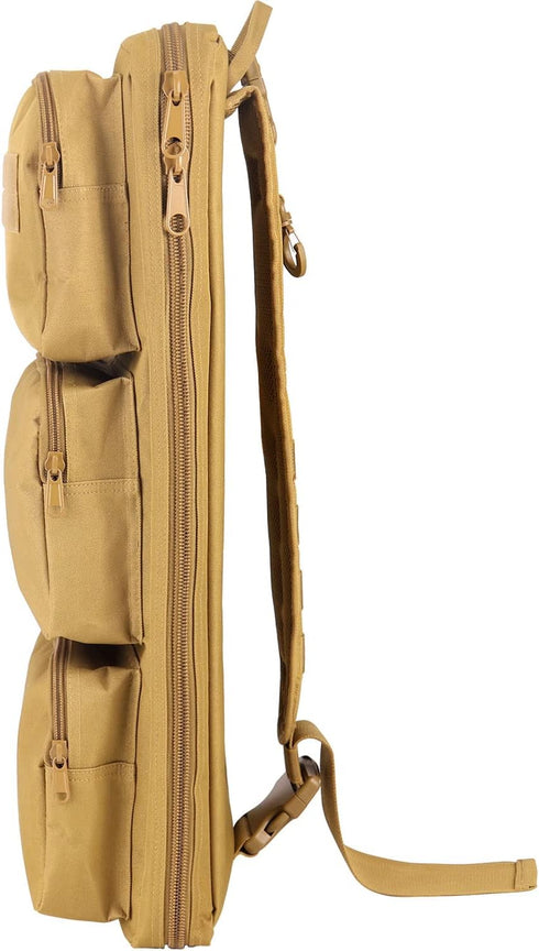 wolfslaves 24" Tactical MP5 Sling Bag, New Shoulder Gear Army Backpack, Black MPS Hunting Cross Bag, Flat Dark Earth Tan