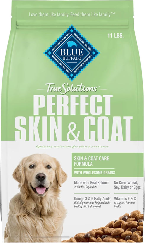 Blue Buffalo True Solutions Perfect Skin & Coat Natural Dry Dog Food, Salmon, 11-lb. Bag