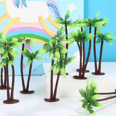 12pcs NUOBESTY Fake Palm Tree Small Coconut Tree Cake Topper Decoration DIY Plant Pots Bonsai Sand Table Aquarium