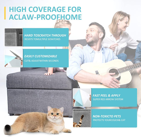 Couch Corner Furniture Protector, Double Sided Anti Scratching Sticky Tape for Cats, Corner Couch Protector