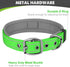 Joytale Neoprene Padded Dog Collar for Small Dogs, Reflective Wide Collar with Durable Metal Buckle, Green
