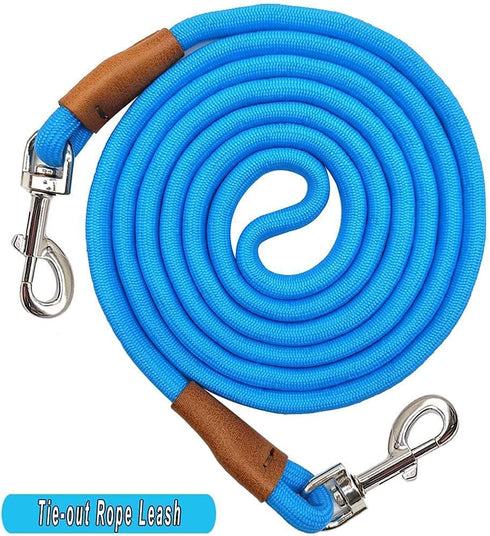 6 Foot Heavy Duty Dog Tie Out Rope Leash, Climbing Nylon Basic Leash for Camping, Indoor, Outdoor, and Yard