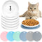 6 Pcs Whisker Fatigue Cat Bowl with Silicone Anti-Slip Mat, Shallow Cat Food Dish for Feeding Kittens, 6 Inch