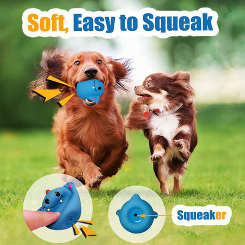 Squeaky Dog Toys for Small Dogs and Medium Breeds, 6pcs Squeaky Dog Balls (2.0 * 2.0 * 2.7inch)