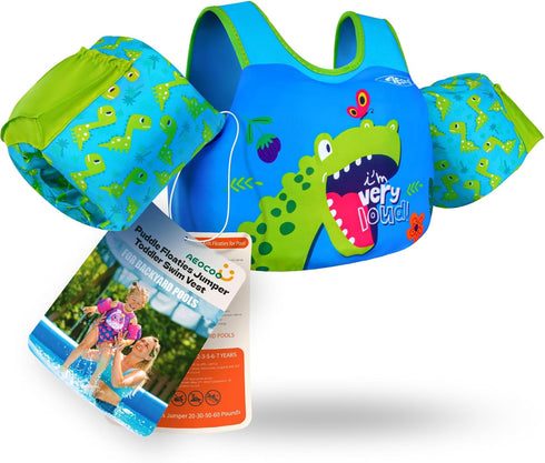 AEOCOO Puddle Float Jumper 20-30-50-60-70 Pounds, Toddler Swim Vest for 1-3-5-6-9 Years Old,