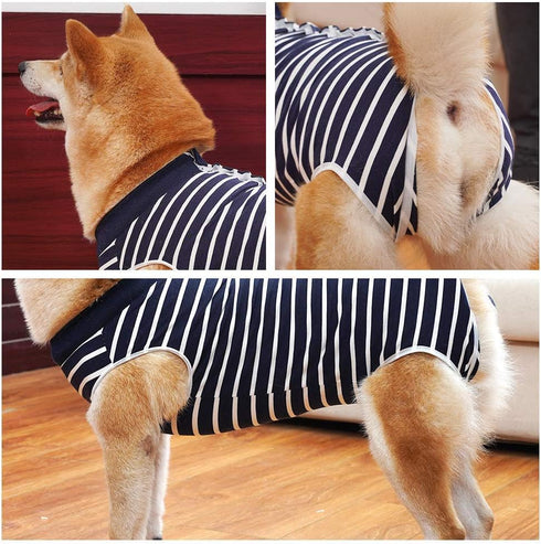 Dog Recovery Suit for Abdominal Wound, Post-Operative Vest for Pets After Surgery, Substitute E-Collar & Cone (L, Blue