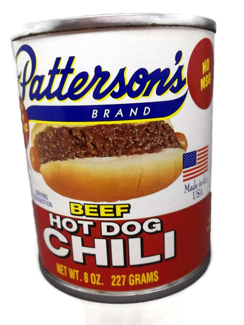 Pattersons 1942 8 (12 Hot Dog Chili By - Original Recipe Since - Great on Hamburgers Too! Ounce Cans Cans Per Case)