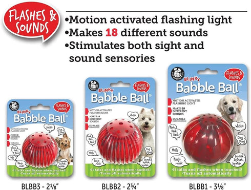 Pet Qwerks Blinky Babble Ball - Flashing Interactive Dog Toy, Large