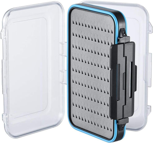 Gonex Fly Boxes for Fly Fishing, Two-Sided Waterproof Lightweight Box with Easy Grip Transparent Lid, 5.9"x 3.8"x 1.77"