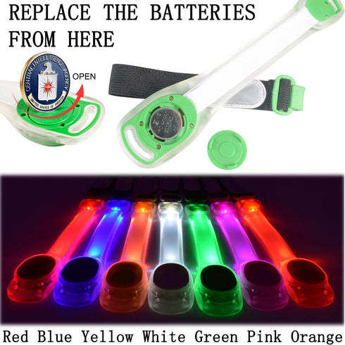 Premium LED Light Up Armband, Reflective Adjustable Wearable Silicone Running Belt for Outdoor Sports