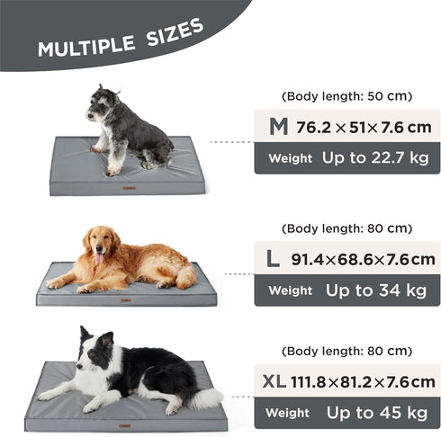 Lesure Waterproof Dog Bed for Medium Dogs - Outdoor Bed with Oxford Fabric, Removable Durable Cover, Machine Washable